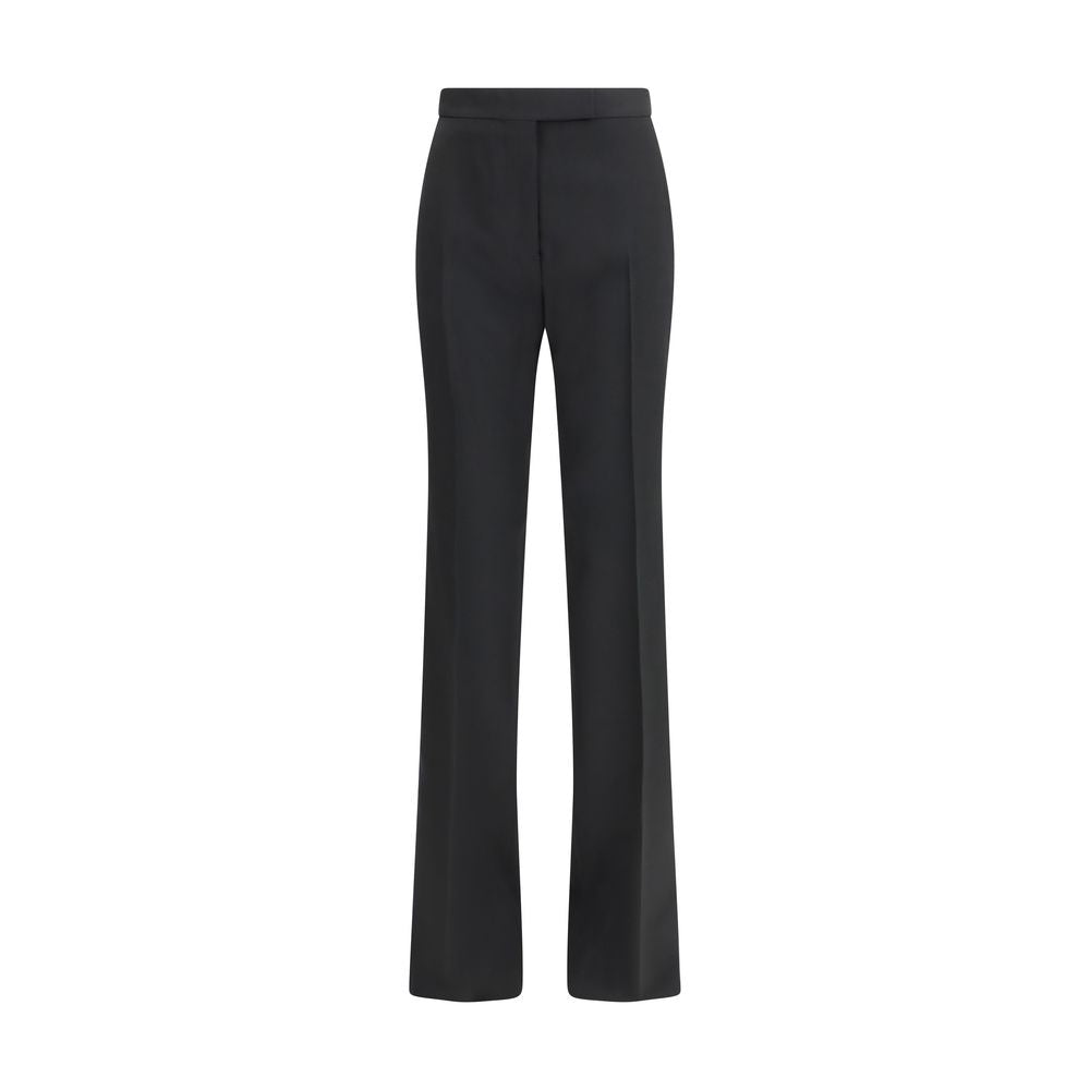 Wool Straight-Leg Trousers — Black