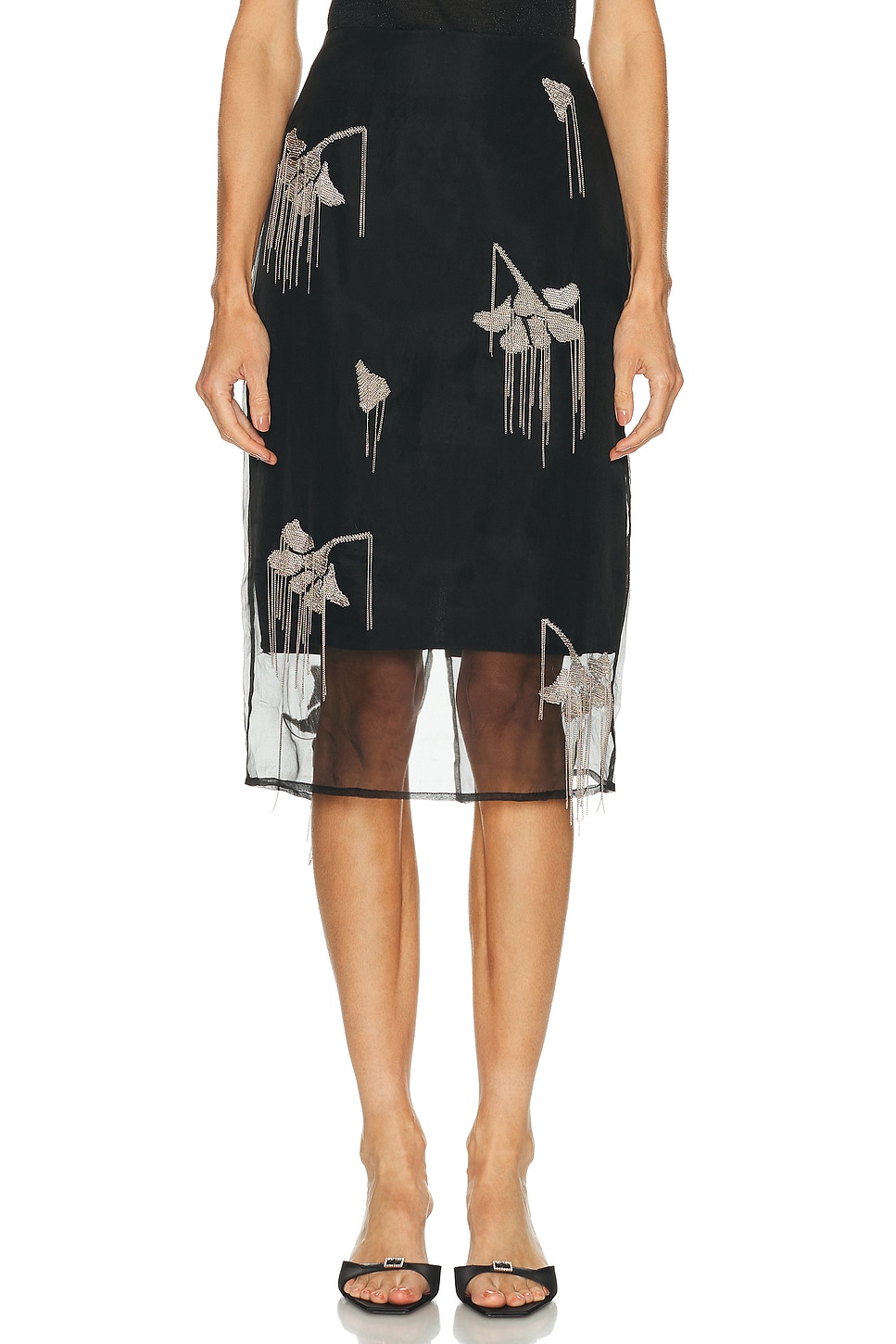 Rohe Embellished Tulip Skirt in Black - Black. 40 also