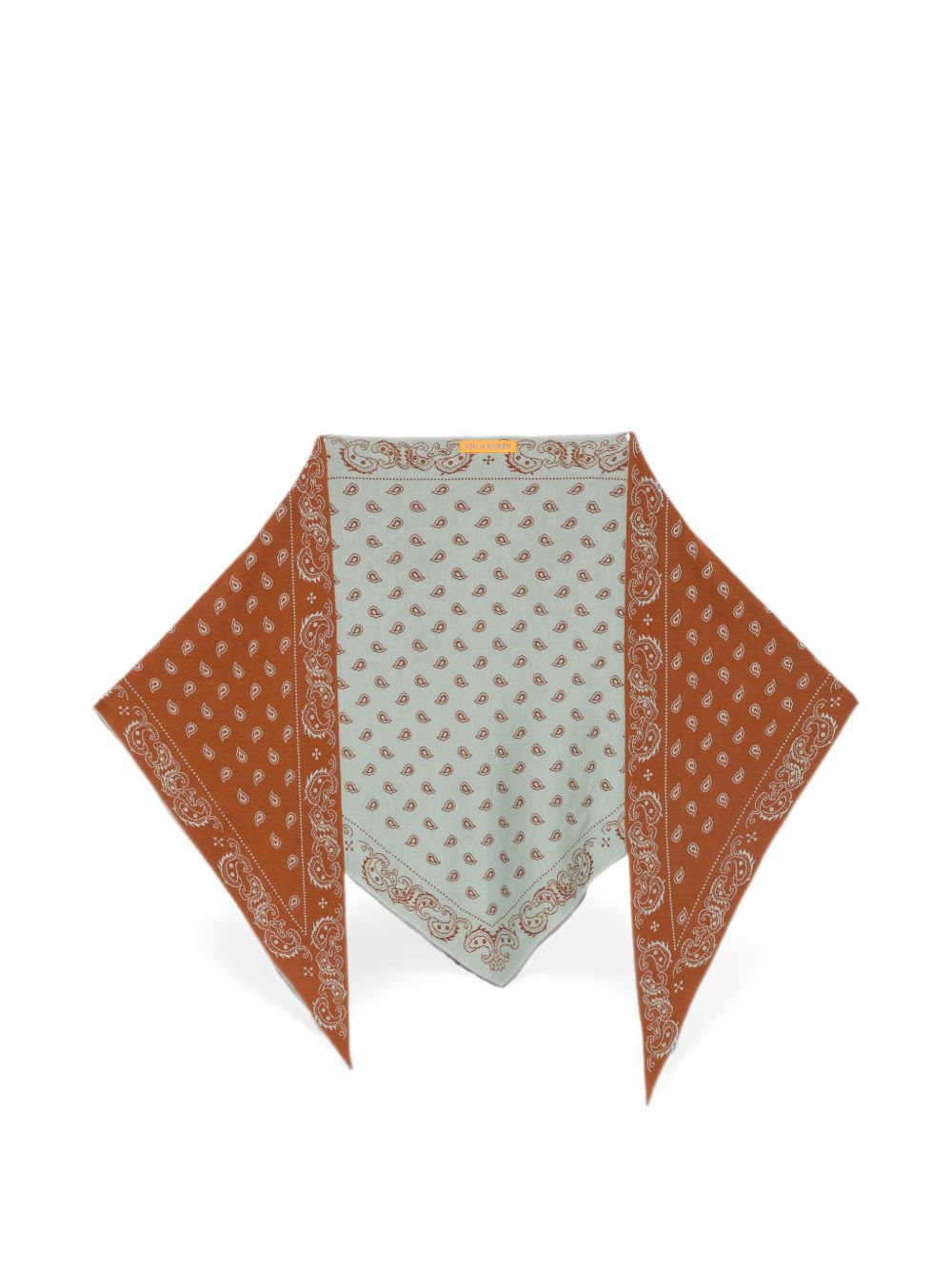 Paisley Intarsia-Knit Scarf — Orange