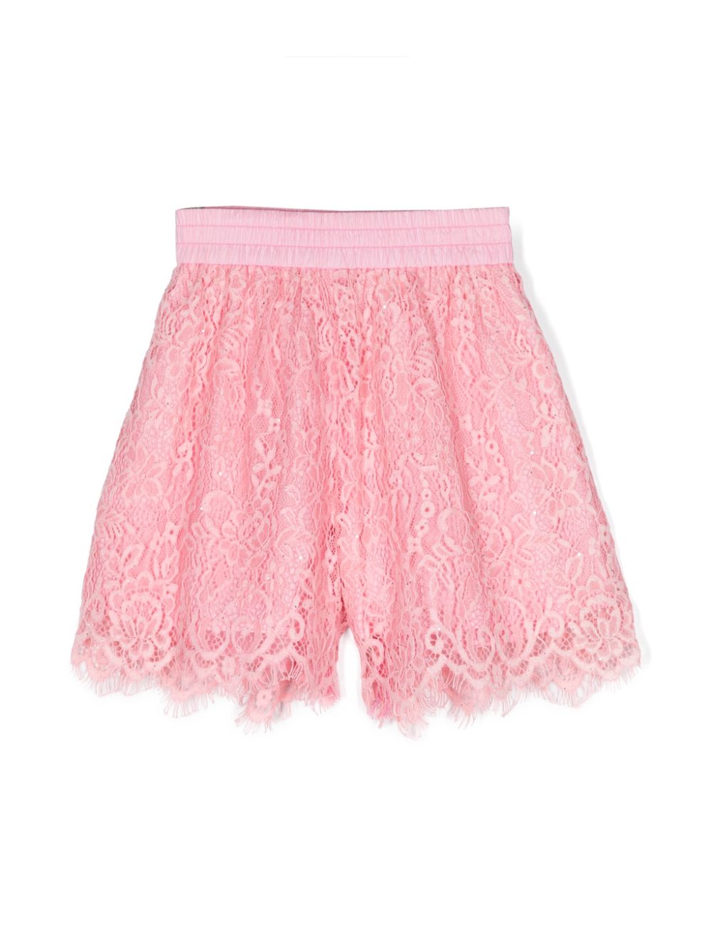 Sequinned corded-lace shorts - Pink