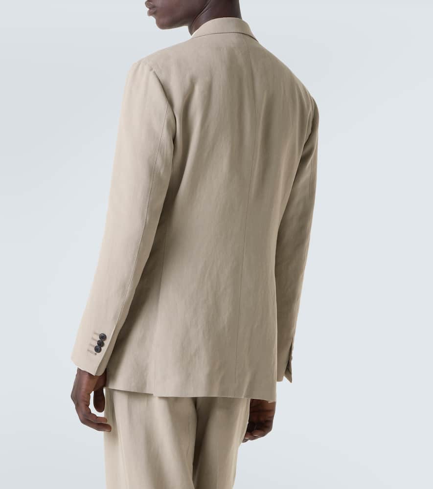 Single-breasted linen suit jacket