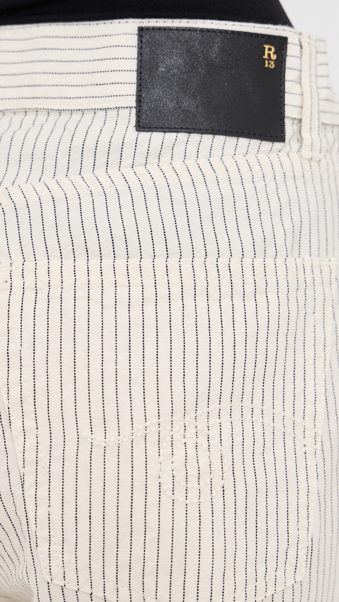X-BF 5-Pocket Pants White With Black Mini Stripe