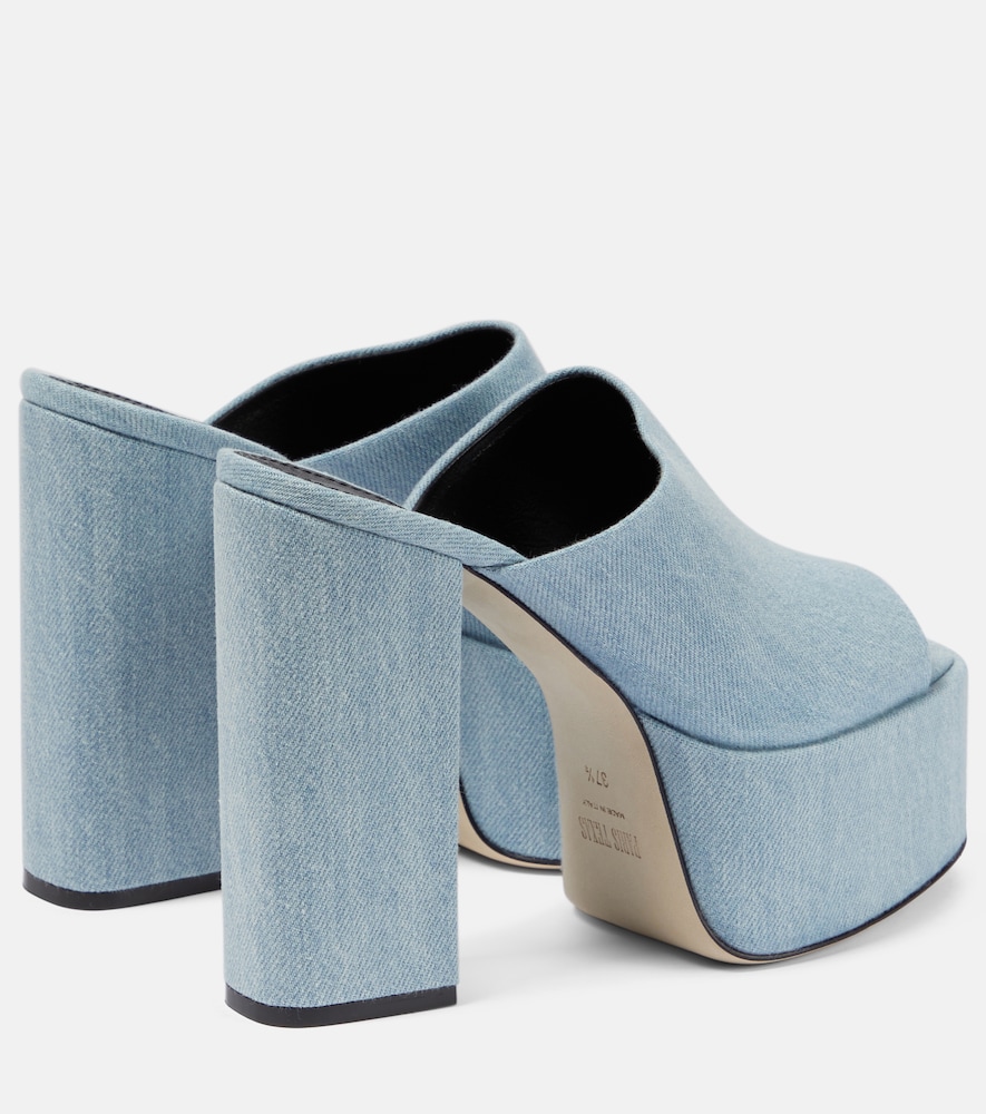 Sasha denim platform mules