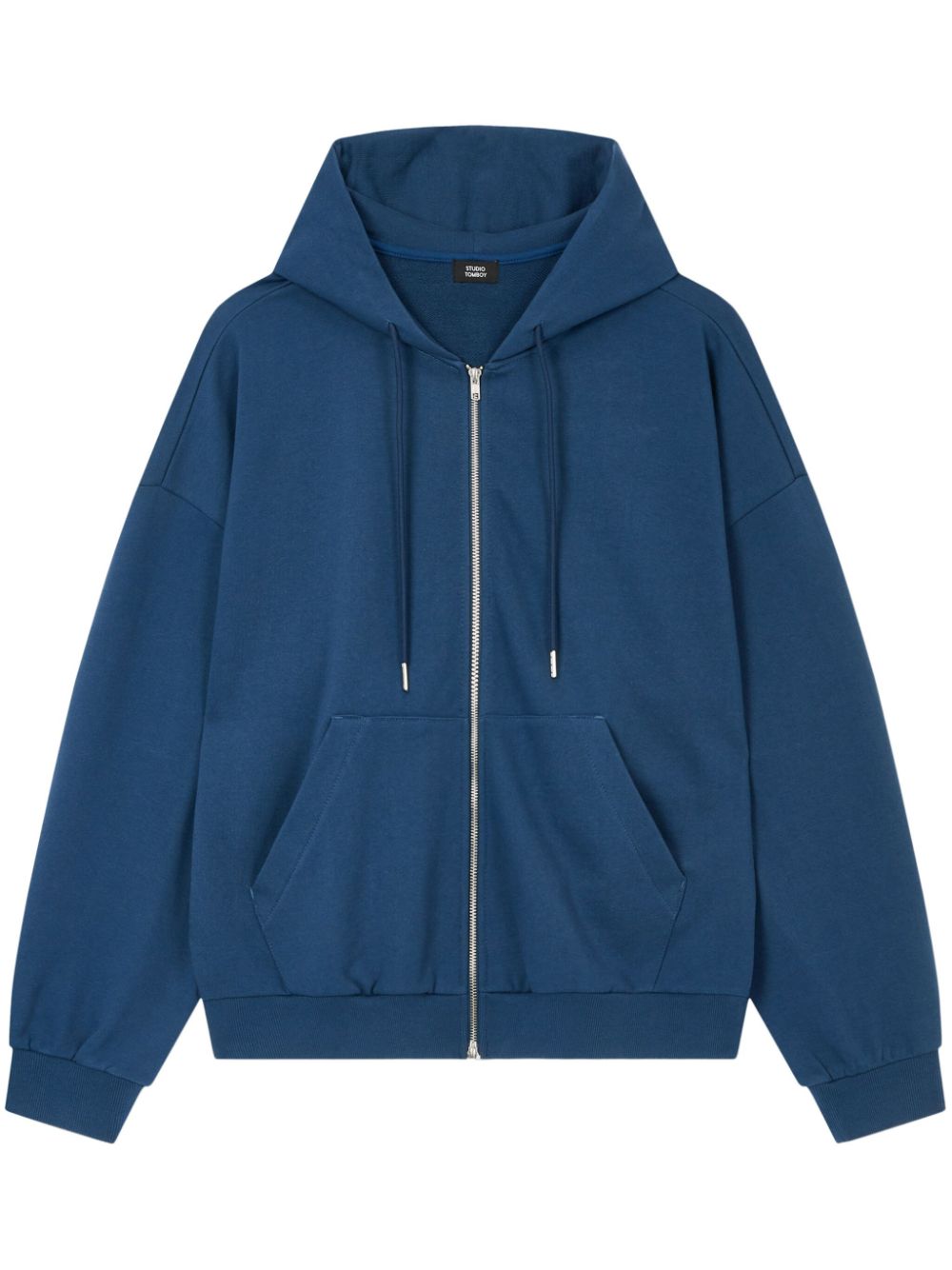 Cotton zip-up hoodie - Black