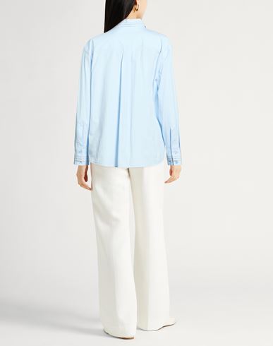 Woman Shirt Sky blue Size 8 Cotton, Elastane