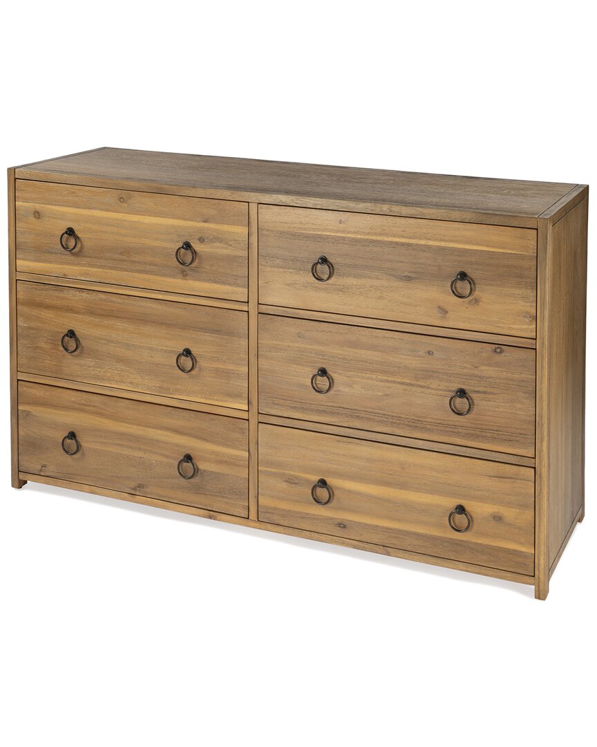 Lark 6 Drawer Natural Wood Dresser