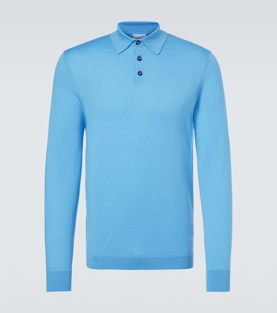 Virgin wool polo sweater