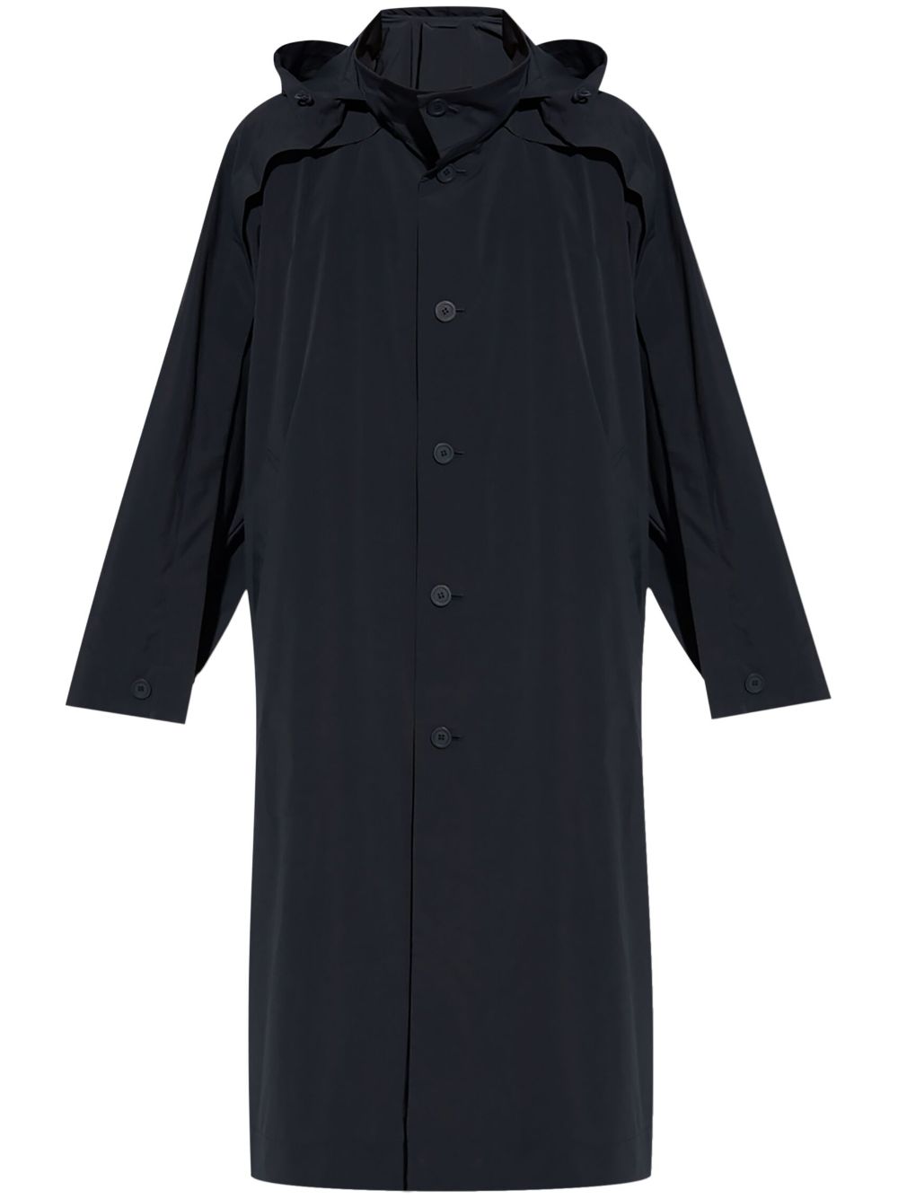 Wing stand-collar hooded coat - Blue