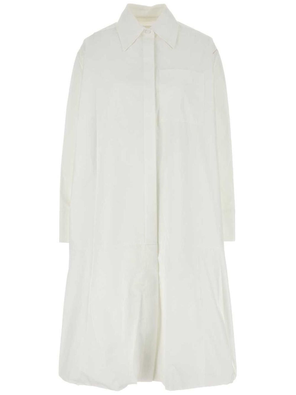 Poplin shirt midi dress - White