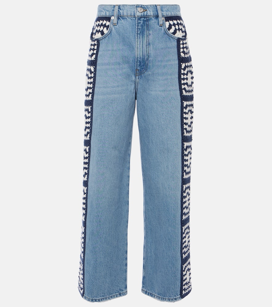 Le Jane Crop Crochet straight jeans