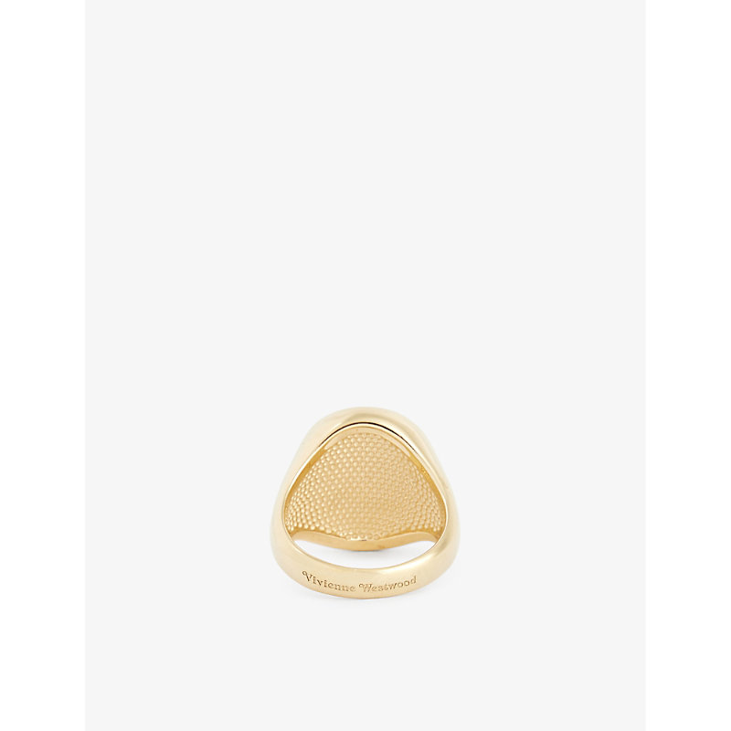 Mens Gold Seal Gold-plated Sterling-silver Ring