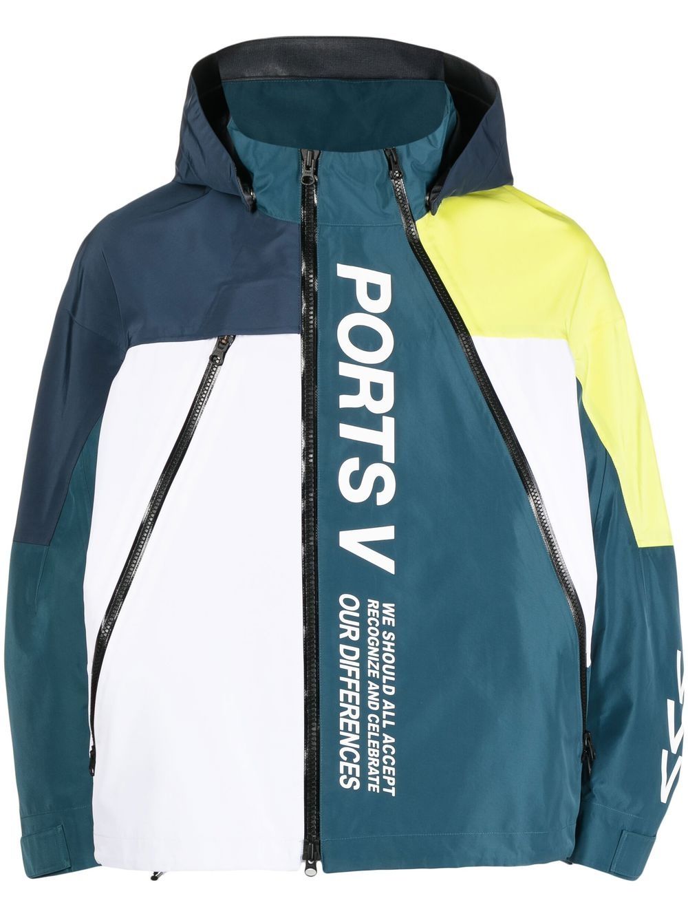 Logo-print zip-up hooded jacket - Blue