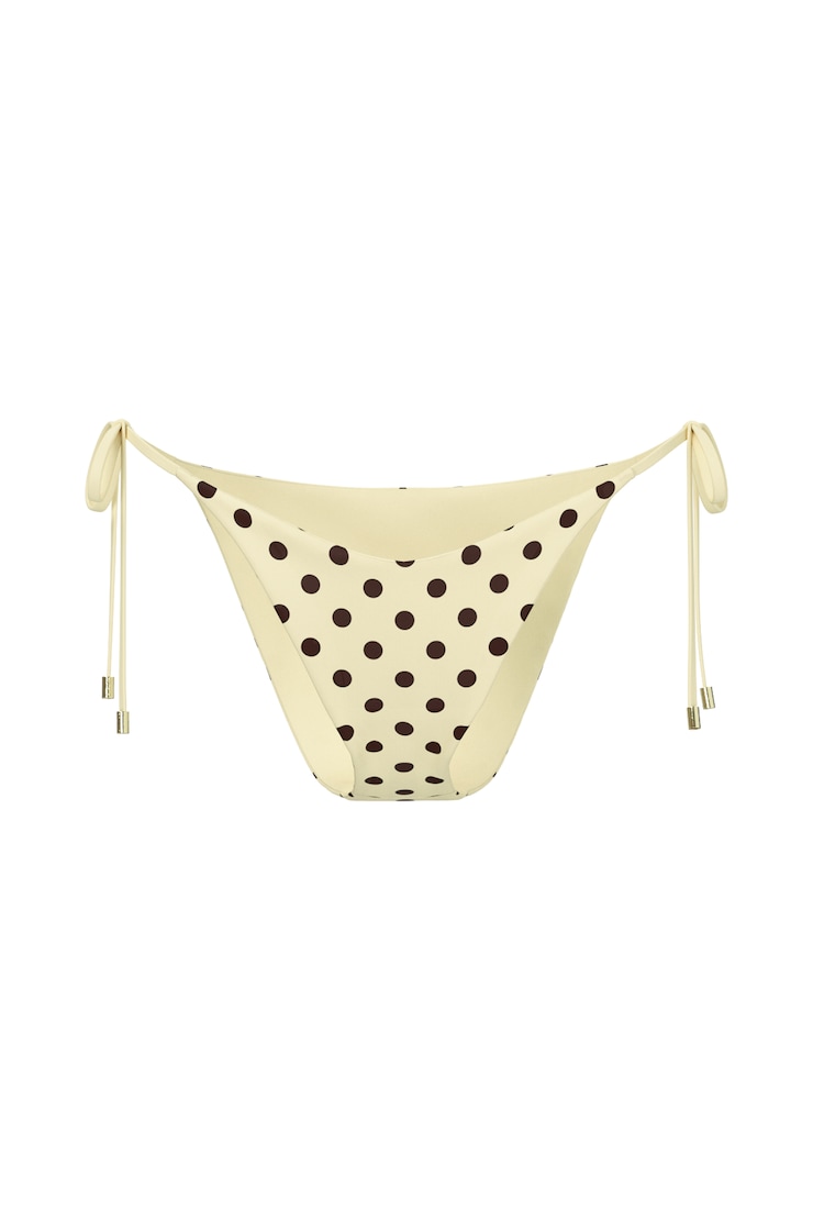 Cheeky Side Tie Bikini Bottom - Yellow - Women Clothing