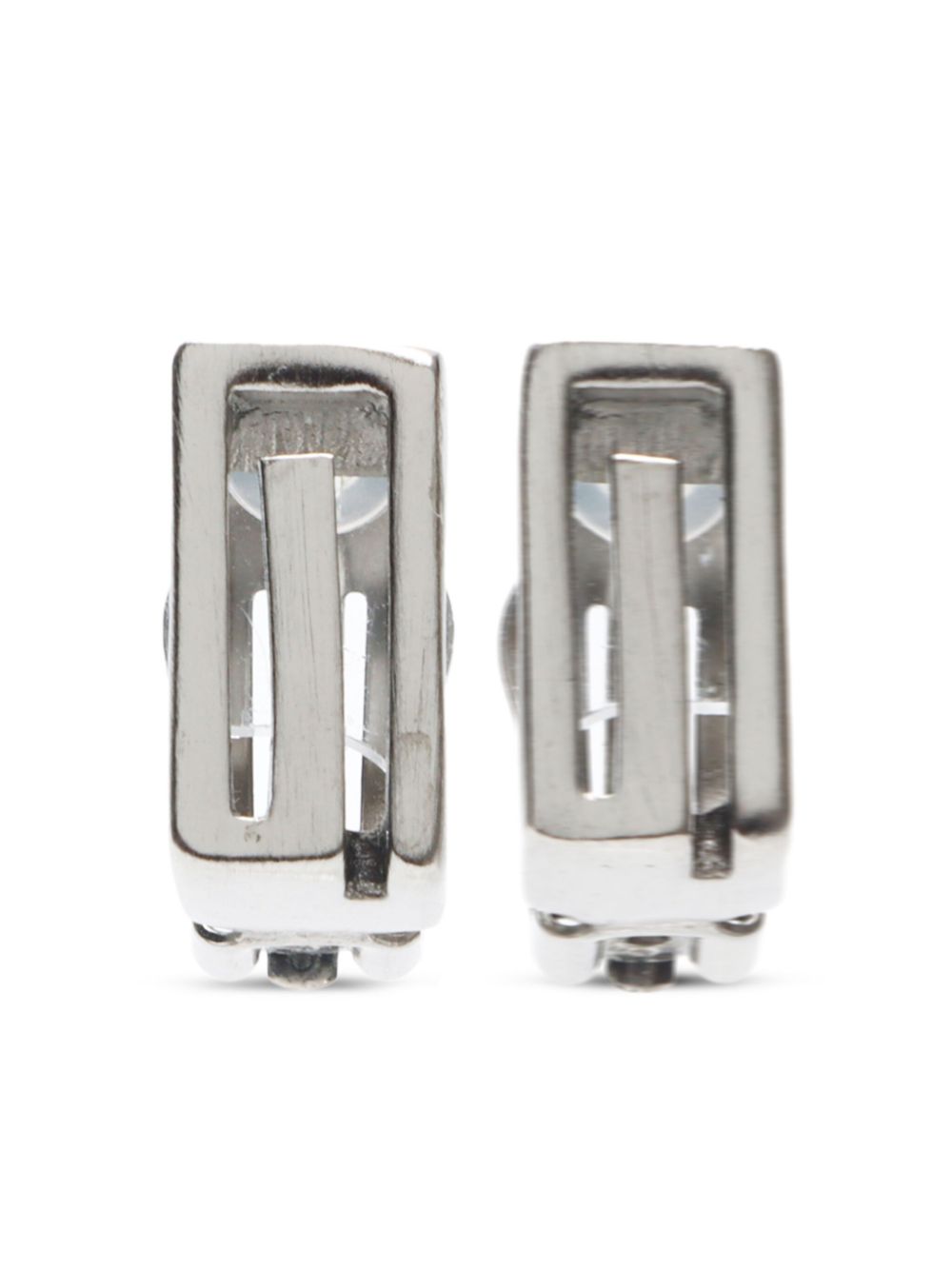 1990-2000s logo clip-on earrings - Silver