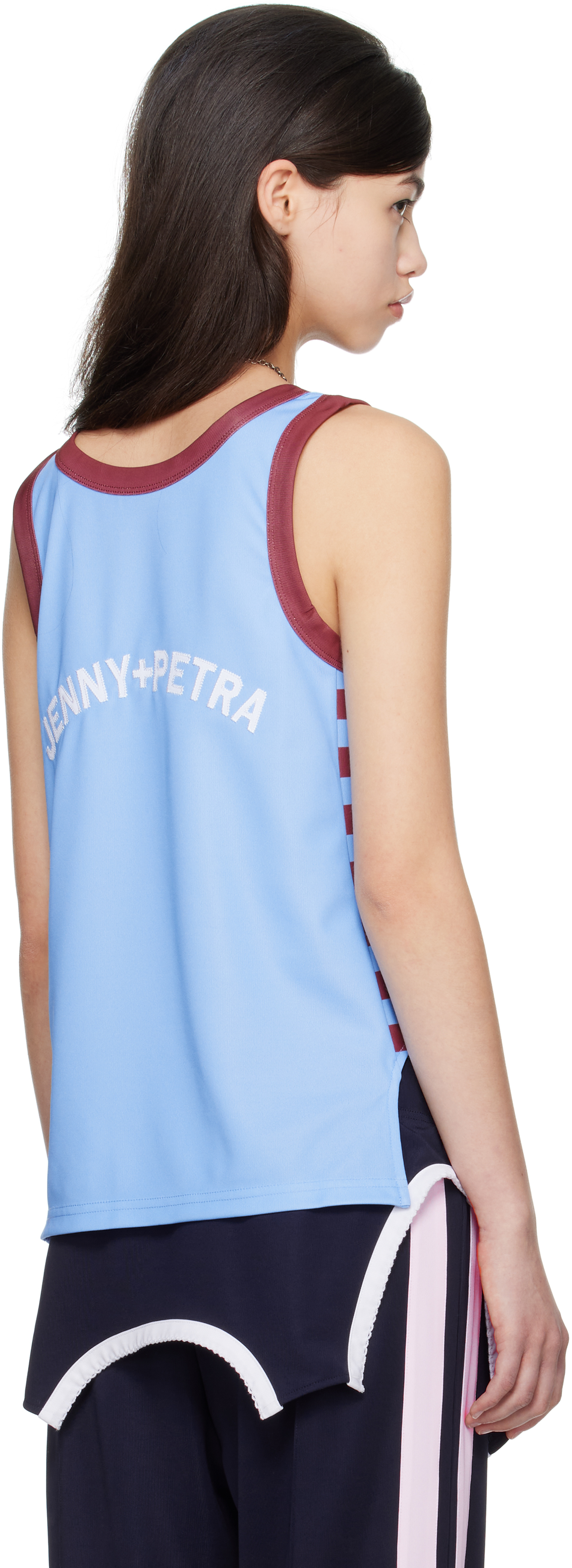I'm Sorry by Petra Collins SSENSE Exclusive Blue JennyFax Edition Striped Tank Top