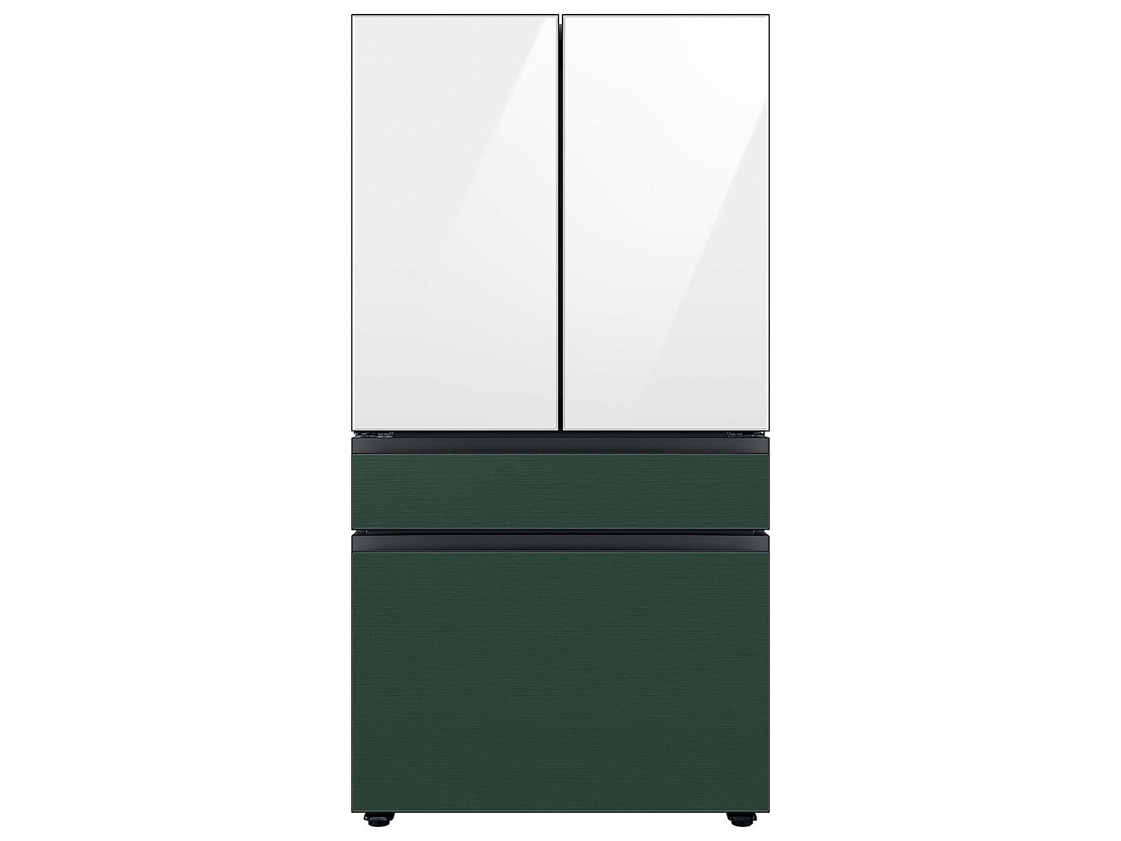 Bespoke 4-Door French Door Refrigerator Panel in White Glass - Top Panel(RA-F18DU412/AA)