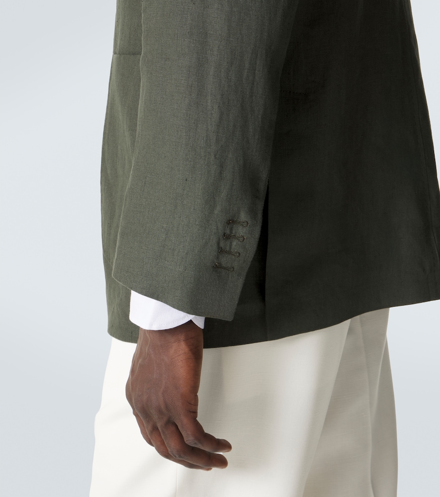 Single-breasted linen blazer