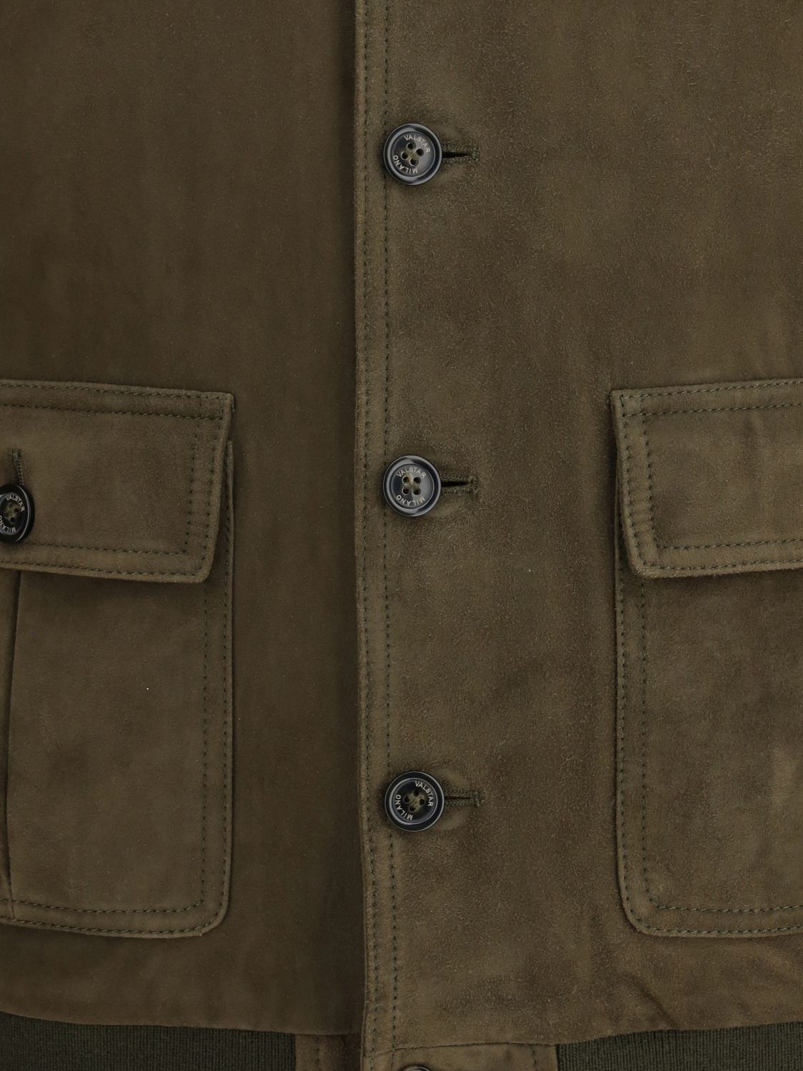 Buttoned leather jacket - Brown