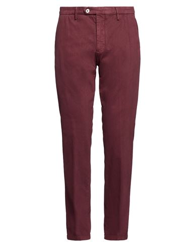 Man Pants Burgundy Size 35 Cotton, Elastane