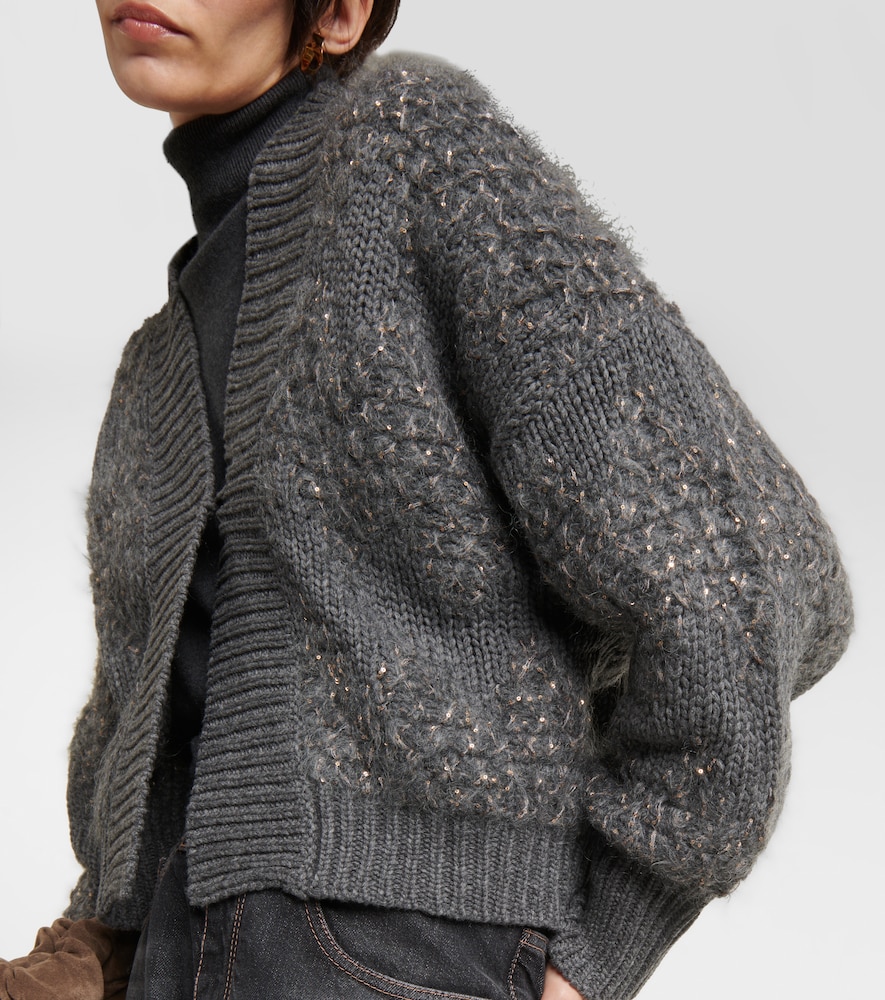 Wool, cashmere, and silk cardigan
