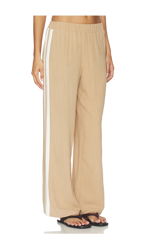 & Reckless Linen Tameka Trousers in Taupe. - S also in XS, M