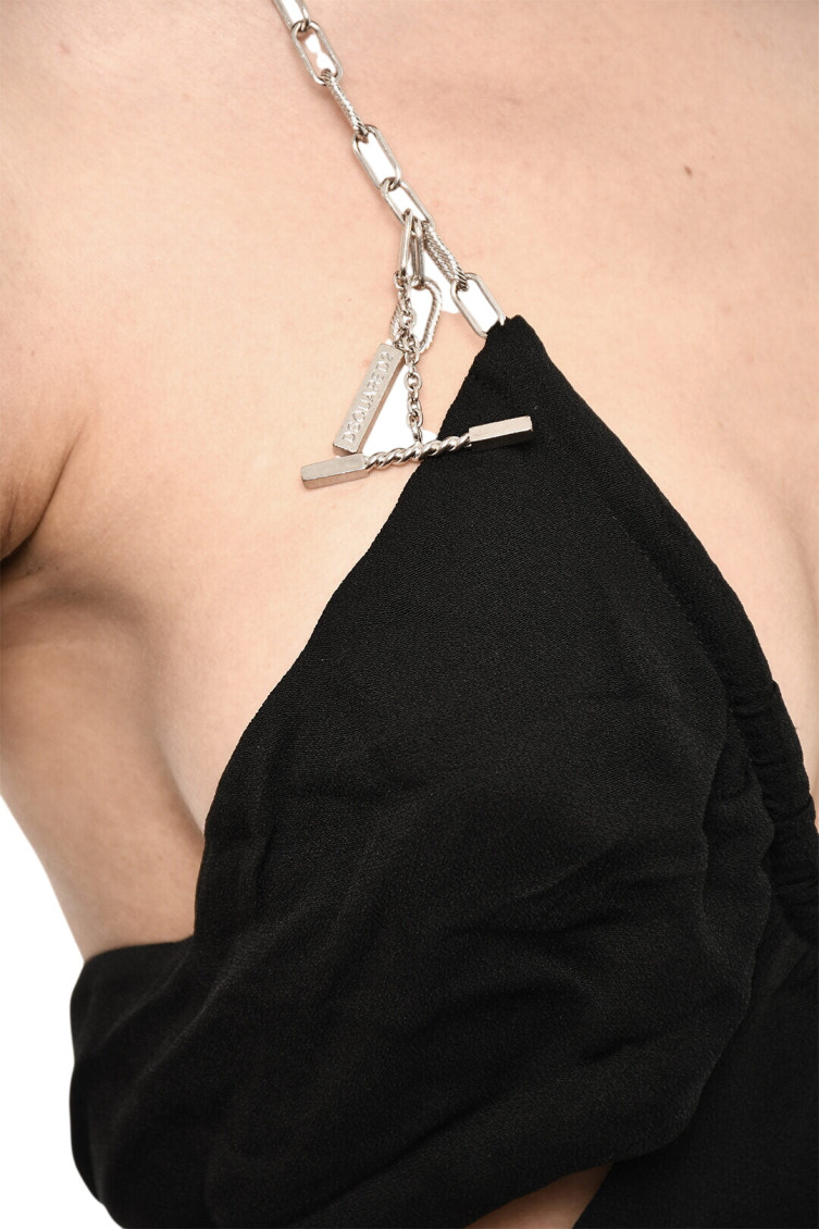 Chain Cut-out Logo Dress