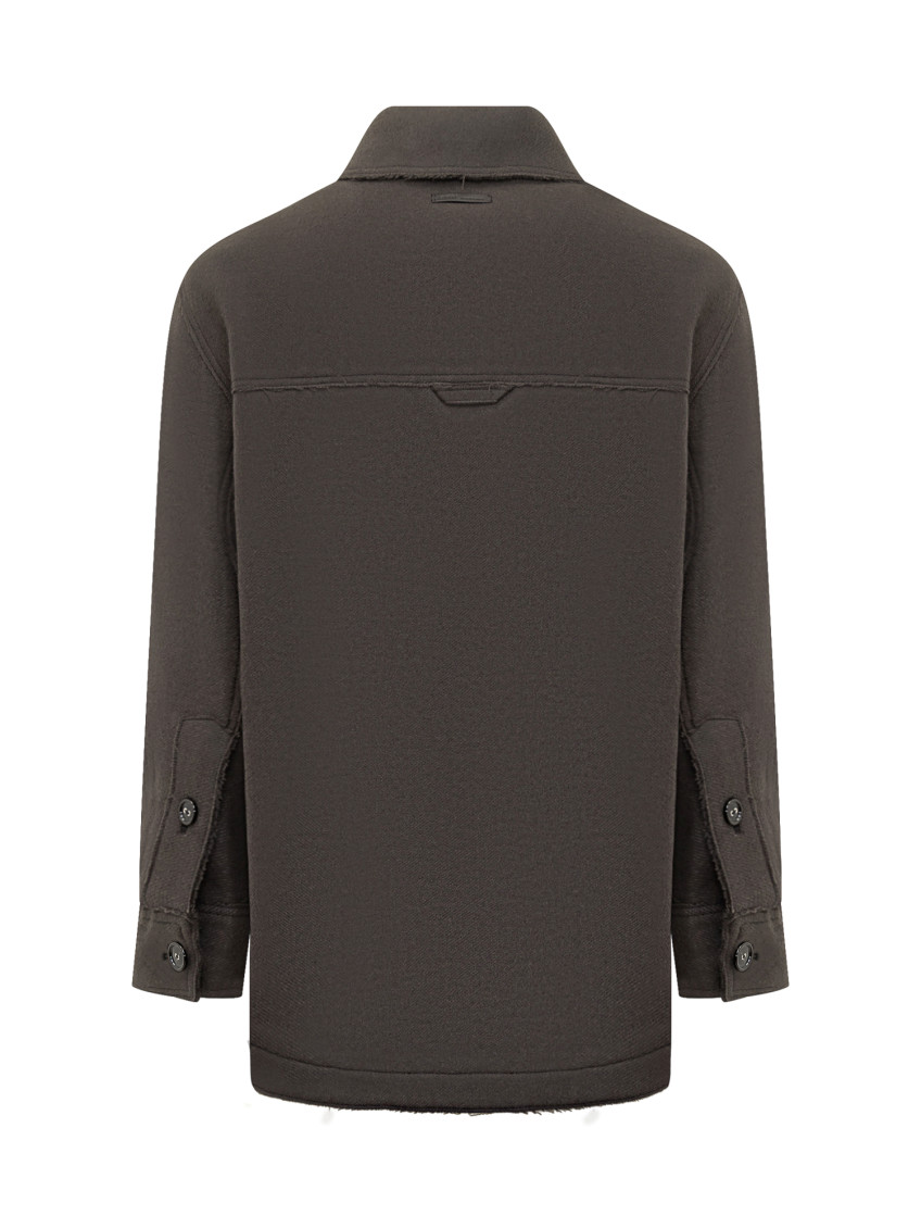 Grey Shirt Collar Jacket