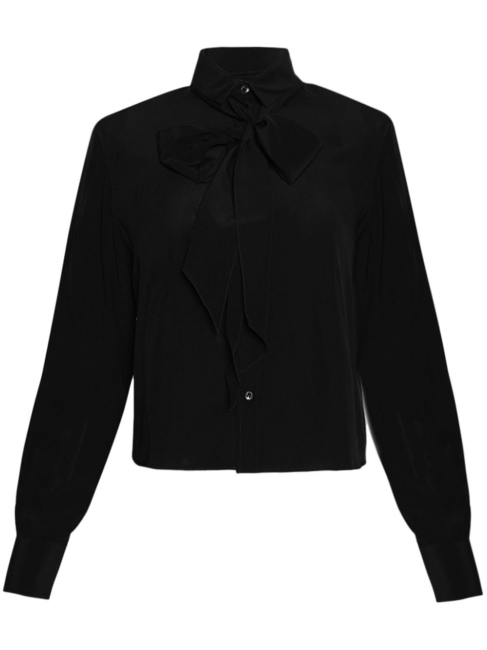 Scarf-detail silk blouse - Black