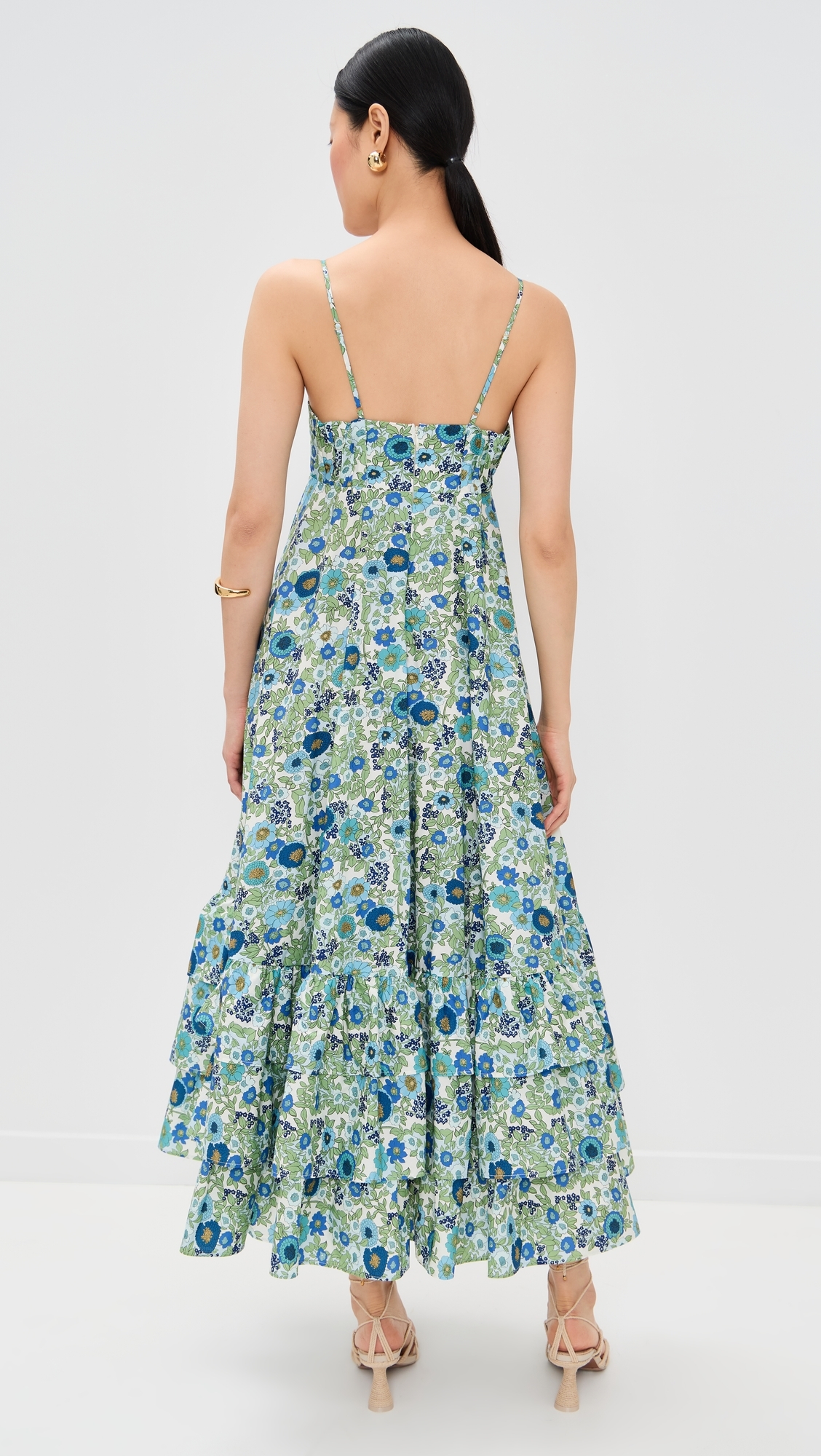 ALÉMAIS Pam Tiered Midi Dress Blue