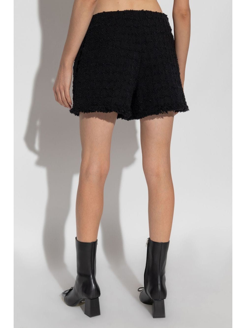 Black Virgin Wool Blend Shorts