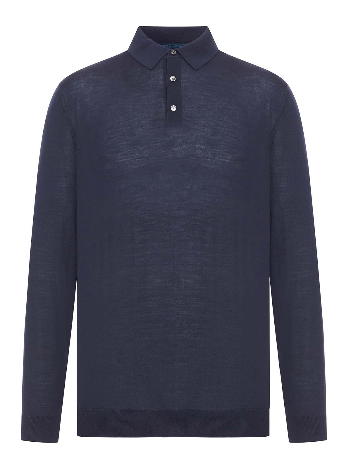 Long-Sleeved Wool Polo Shirt