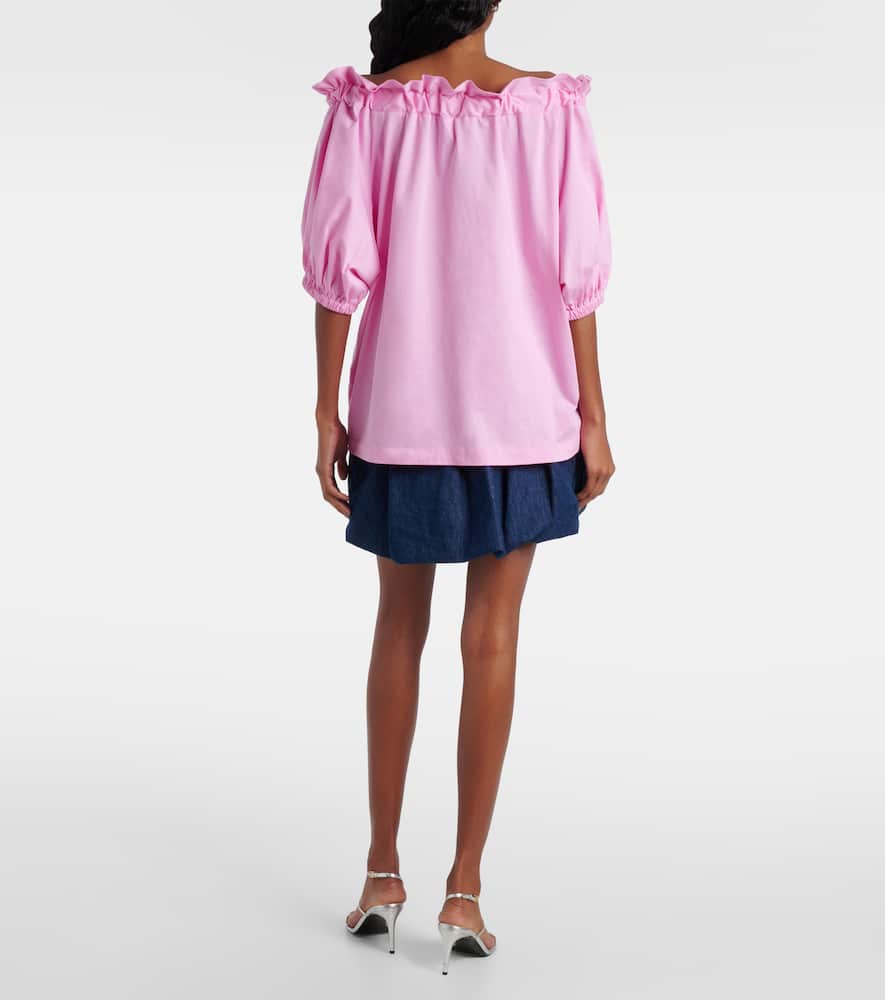 Off-shoulder cotton jersey top