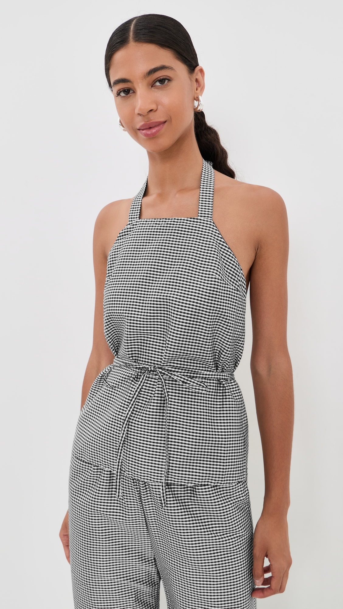 Isla Apron Top Black/White Gingham