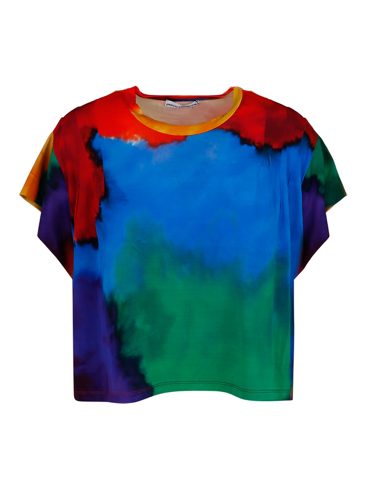 Tie dye patterned crew neck T-shirt
