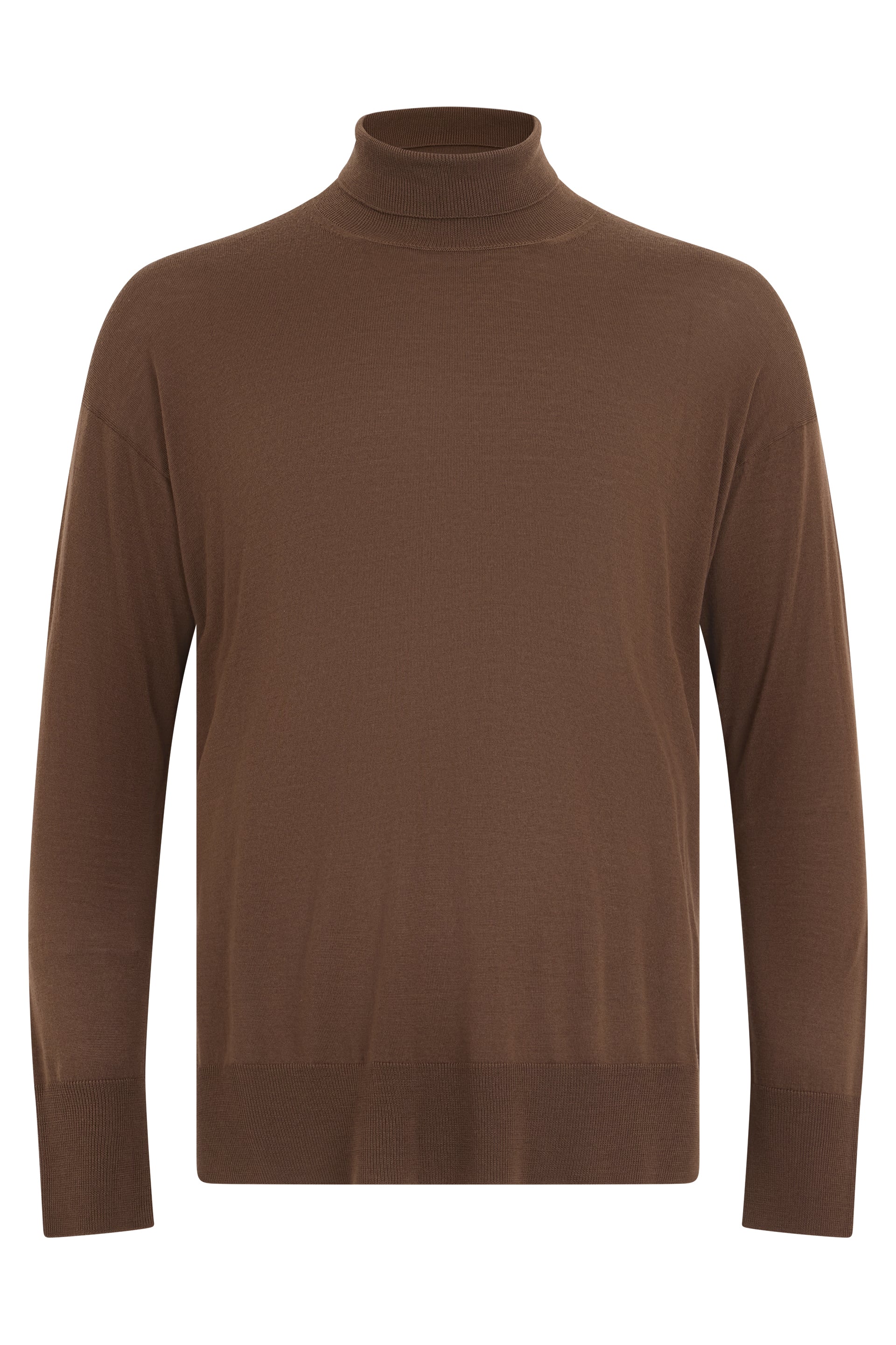 High-Collar Fine Wool Sweater