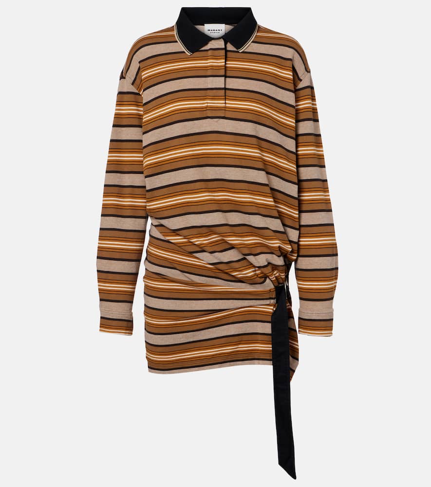 Isea striped cotton piqué polo dress