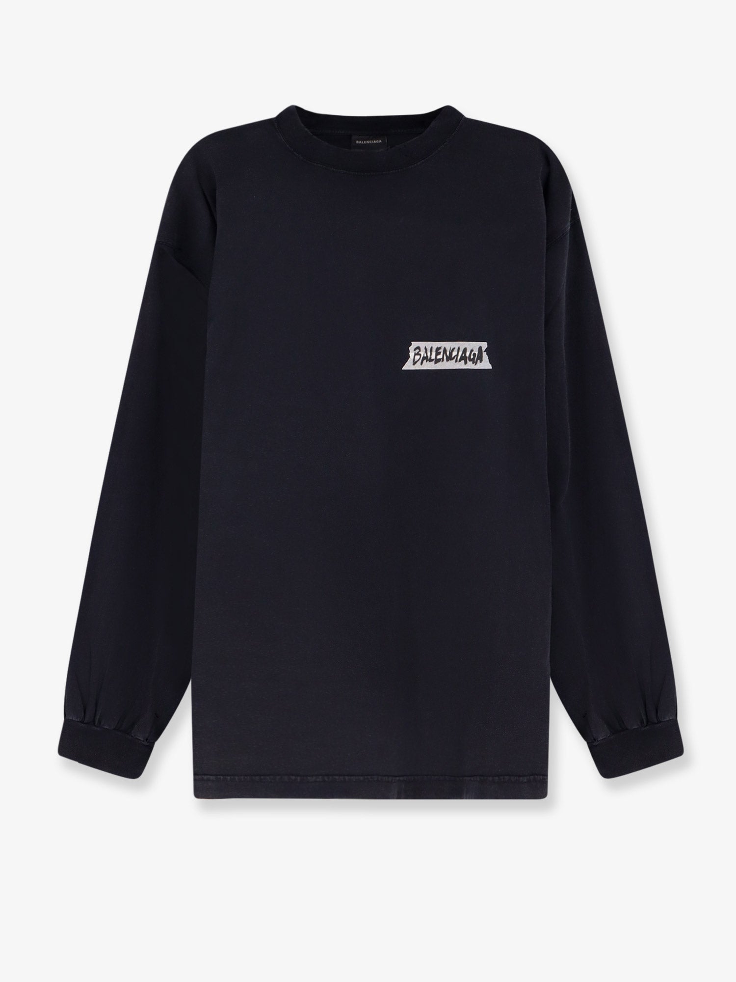 Logo-Embroidered Cotton Sweatshirt — Black