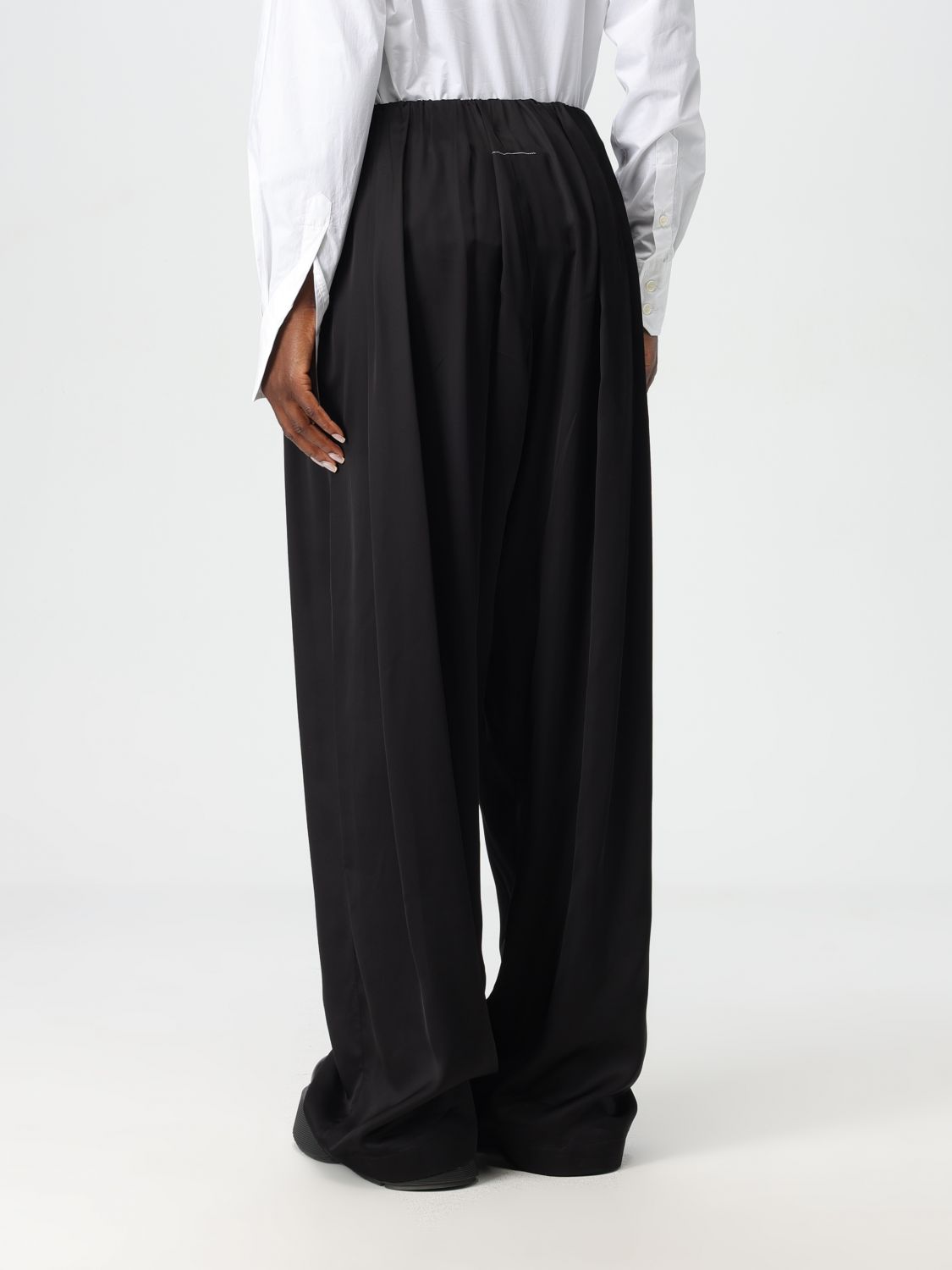 Pleated high-waist trousers - Black