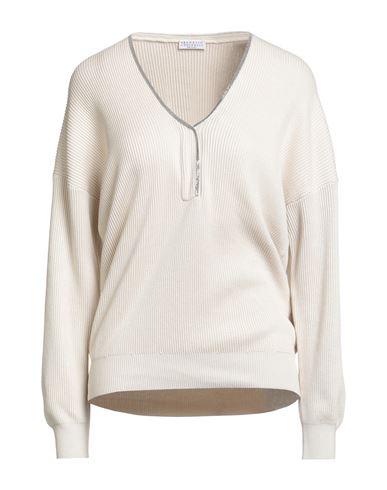 Woman Sweater Beige Size M Cotton, Ecobrass