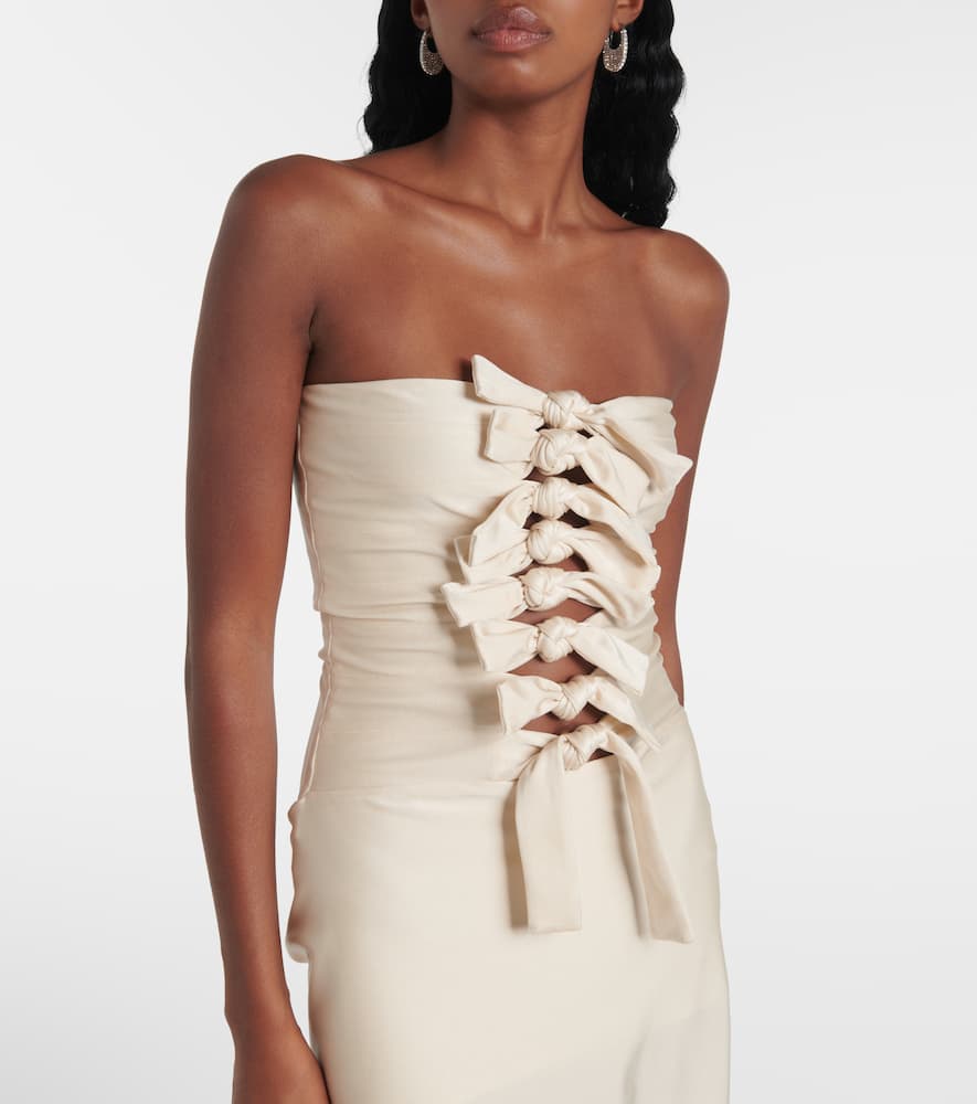 Gala tie-front jersey midi dress