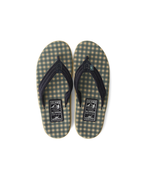 X Island Slipper Classic Suede Navy Gingham