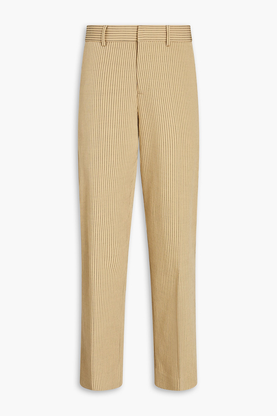 Striped cotton-blend jacquard straight-leg pants