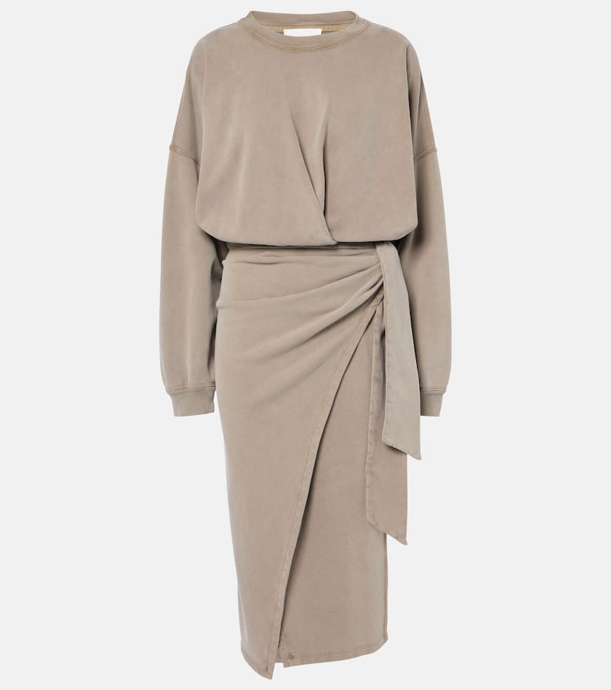 Sandrina draped cotton midi dress