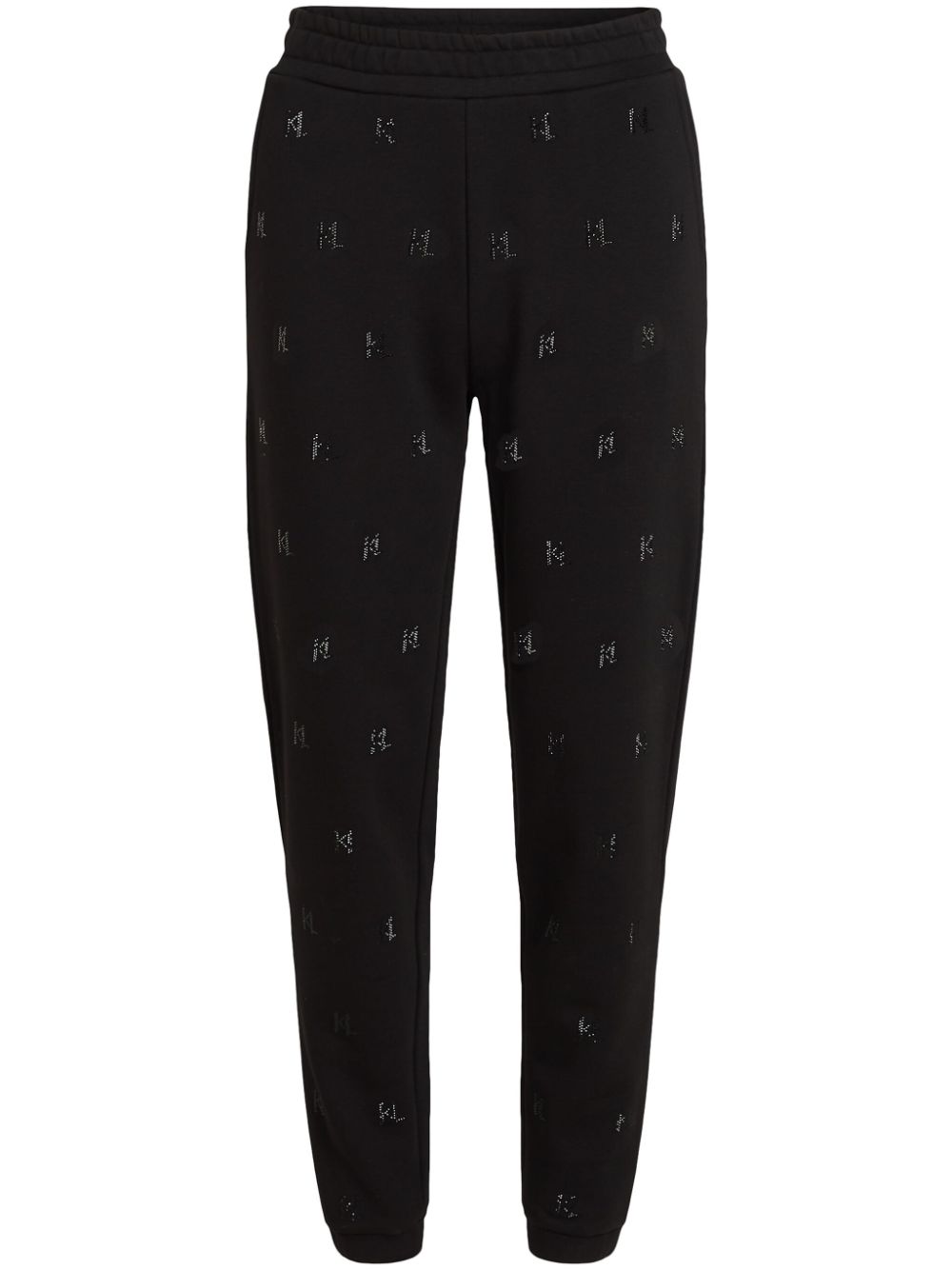 KL rhinestone track pants - Black