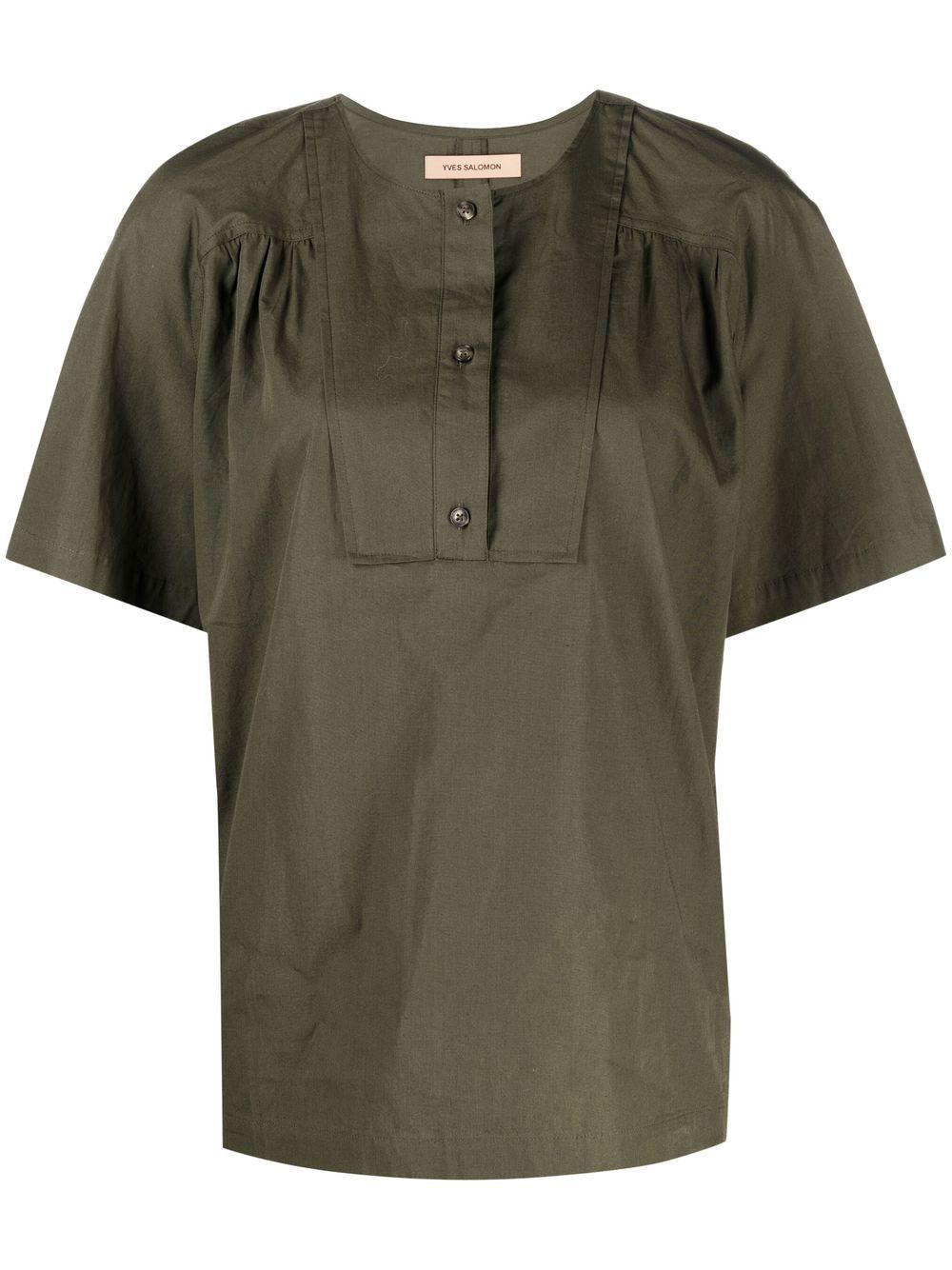 Button-front short-sleeved T-shirt - Green