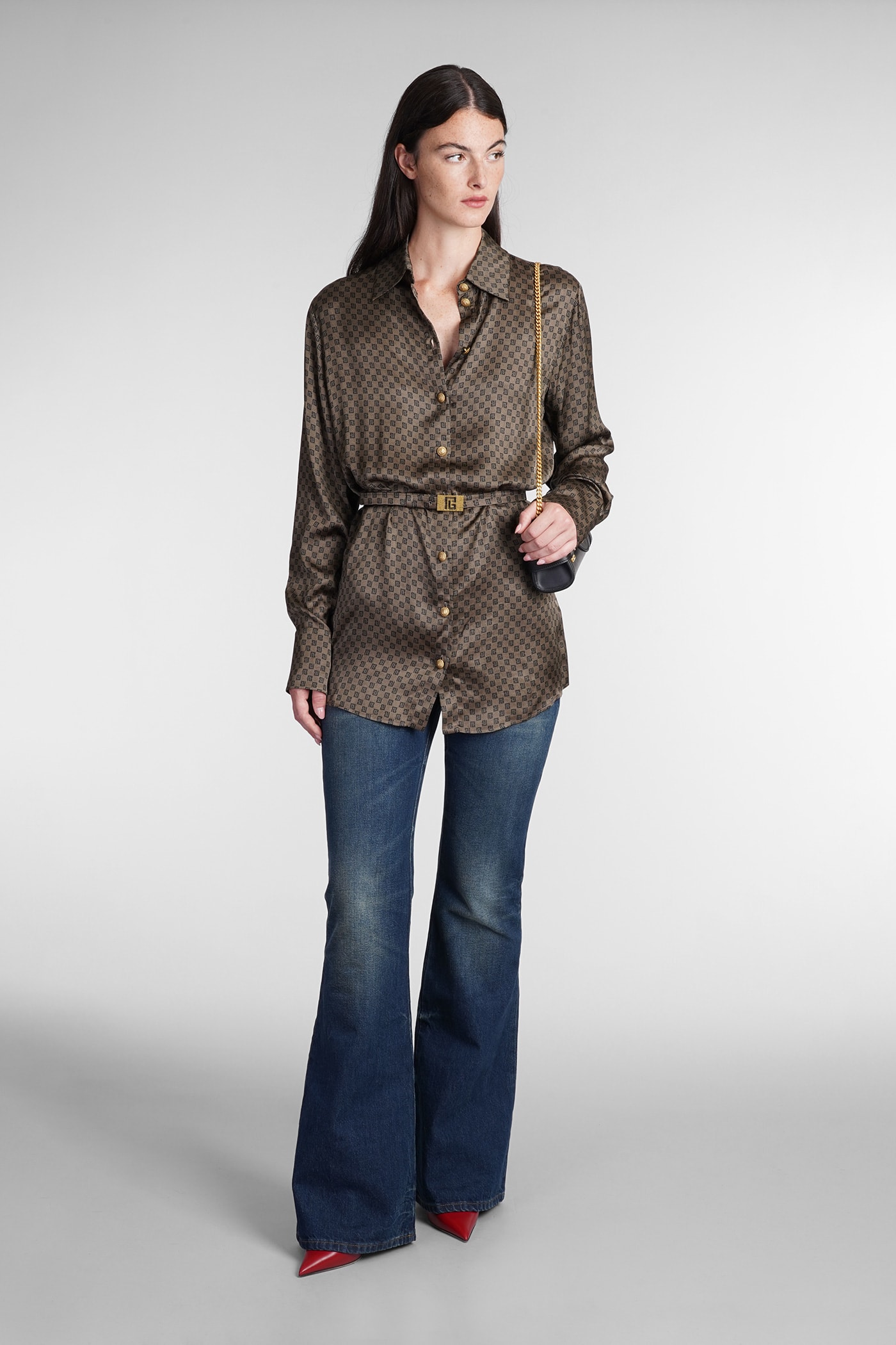 Shirt In Brown Viscose