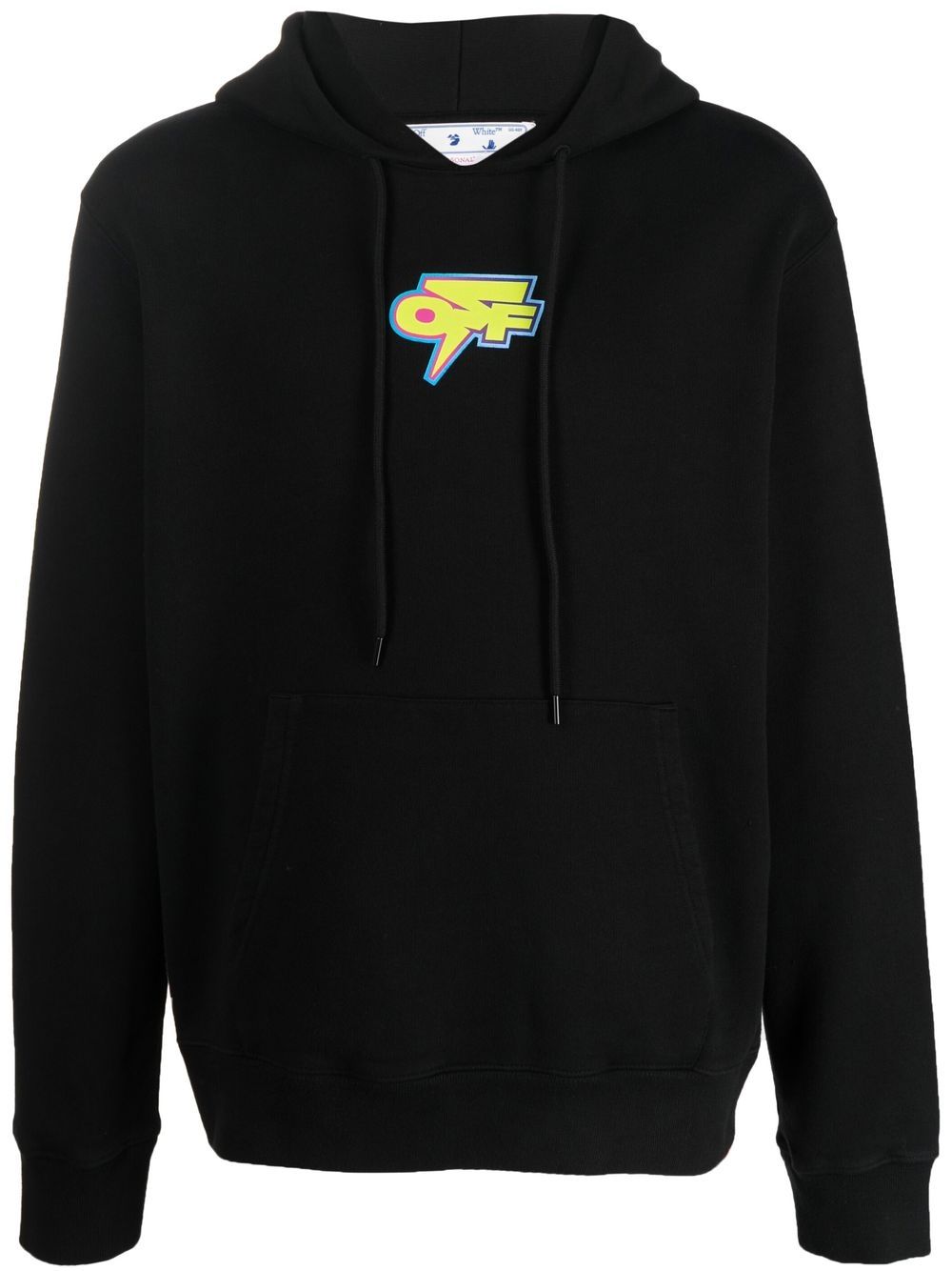 Arrows-print cotton hoodie - Black