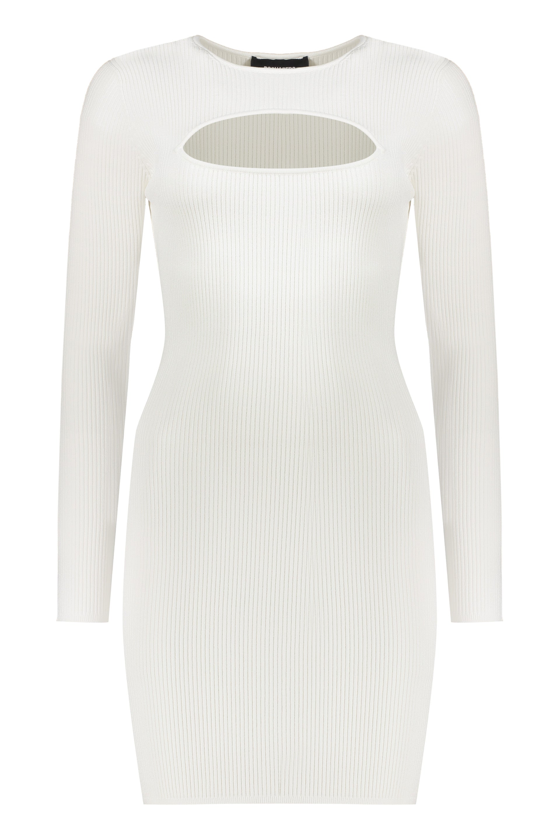 Cut-out Rib-knit Minidress