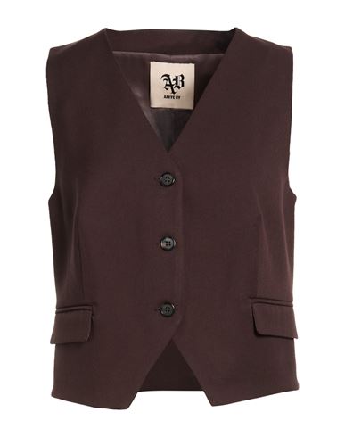 Woman Tailored Vest Chocolate brown Size M Polyester, Viscose, Elastane