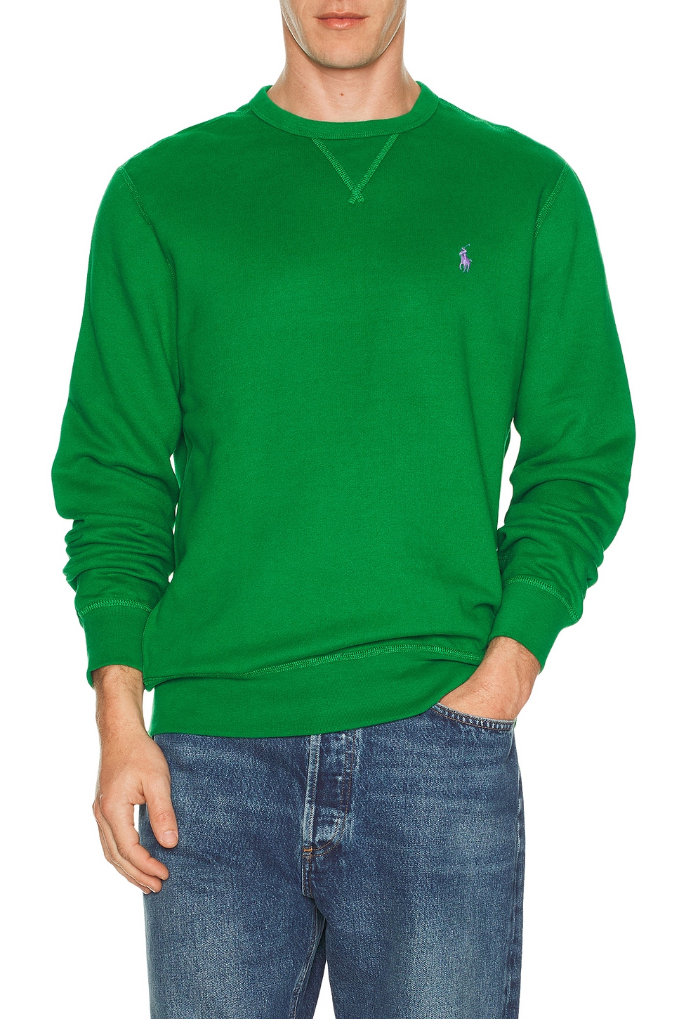 Polo Ralph Lauren Long Sleeve RL Fleece Crewneck Sweatshirt in Green. XXL/2X. Also in